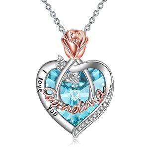 03 Mar-Grandma Necklace with Heart Crystal