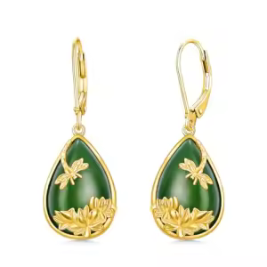 D-Dragonfly-Green Jade-Gold