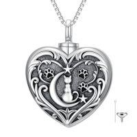 wholesale TOUPOP Cremation Jewelry For Ashes Locket Ashes Necklace Urn Necklace For Women Sterling Silver Cremation Necklace For Ashes Fine Keepsake Picture Necklace Memorial Jewelry -style_name:D02-Cat Urn Necklace
