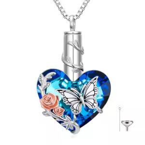 Rose Butterfly Crystal Necklace
