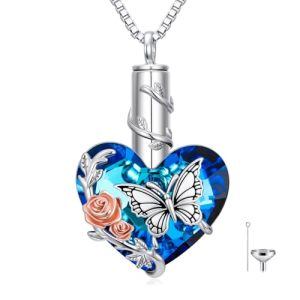 Rose Butterfly Crystal Necklace