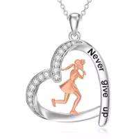 TOUPOP Sterling Silver & Zircon Sports Necklace for Women Gifts-style_name:08-Tennis