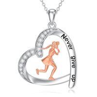 wholesale TOUPOP Sports Necklace For Women Baseball/skating/gymnastics/ballet/soccer/basketball/volleyball/tennis Pendant Jewelry For Sports Lovers Gifts Christmas Birthday -style_name:08-Tennis