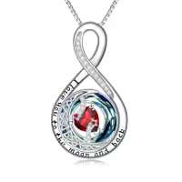 TOUPOP Sterling Silver Birthstone Moon And Star Pendant Necklace I Love You To The Moon And Back-color_name:01-Jan-Garnet