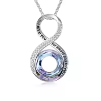 TOUPOP 925 Sterling Silver Crystal Love Pendant Necklace For Women-color_name:Infinity Symbol-2