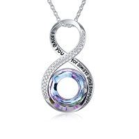 wholesale TOUPOP Love/stethoscope/heart Mom Pendant Necklace For Women Girls 925 Sterling Silver I Love You Meaningful Crystal Jewelry Christmas Gifts For Mom Sister Doctor Nurse -color_name:Infinity Symbol-2