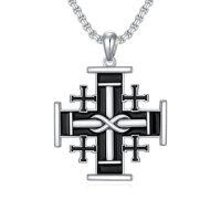 wholesale Cross Necklace 925 Sterling Silver Cross Pendant Christmas Fathers Day Birthday Gifts For Men Gifts For Father Gifts For Dad Brother Husband Son -style_name:K Jerusalem cross