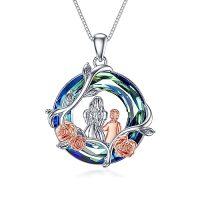 wholesale TOUPOP Birthday Gifts For Mom 925 Sterling Silver Rose Flower Necklace Mother And Daughters Sons Jewelry Mothers Day Christmas Gifts For Women -style_name:C-Mother Son