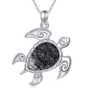 B-Sea Turtle-Black Rutilated Quartz