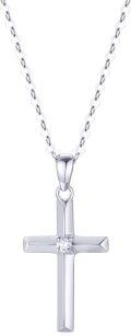 wholesale 14K Gold Diamond Cross Pendant with Chain - Religious s for Women and Teen Girls (0.03 ct)-0-0