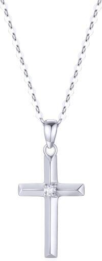 wholesale 14K Gold Diamond Cross Pendant with Chain - Religious s for Women and Teen Girls (0.03 ct)-Chain,Classical,Religious