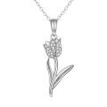 TOUPOP 14K Gold Diamond Tulip Pendant Necklace for Women-0-0