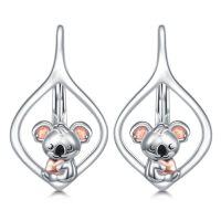 wholesale TOUPOP 925 Sterling Silver Animal Earrings For Women | Hypoallergenic Leverback Hoop Earrings | Christmas Anniversary Birthday Jewelry Gifts For Mom Wife Girlfriend Sister Friend -style_name:Koala