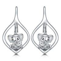 wholesale TOUPOP 925 Sterling Silver Animal Earrings For Women | Hypoallergenic Leverback Hoop Earrings | Christmas Anniversary Birthday Jewelry Gifts For Mom Wife Girlfriend Sister Friend -style_name:Elephant