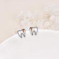 wholesale 925 Sterling Silver Heart Tooth Stud Earrings - Dental Jewelry for Women & Girls-0-1