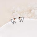 wholesale 925 Sterling Silver Heart Tooth Stud Earrings - Dental Jewelry for Women & Girls-0-1