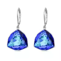 TOUPOP Sterling Silver Birthstone Geometric Drop Earrings For Women-color_name:09-Sept-Sapphire