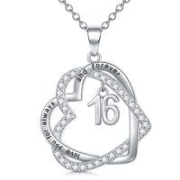 wholesale TOUPOP Gifts For Her 925 Sterling Silver Necklace Forever Love Heart Pendant Heart Year Old Jewelry Anniversary Birthday Christmas Gifts Women Girlfriend Wife Mom Grandma Daughter -style_name:16th