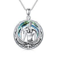 wholesale TOUPOP Egyptian Necklace Sterling Silver Egypt God Pendant With Blue Circle Crystal Jewelry Gifts For Women Men -style_name:Seth