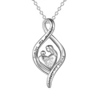 TOUPOP 925 Sterling Silver & Stone Sister/Mom Necklace Birthday Christmas Gifts-style_name:B002-Mom Necklace