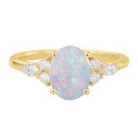 wholesale 925 Sterling Silver Opal Zircon Ring-Opal