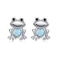 wholesale Animal Stud Earrings 925 Sterling Silver Dolphin/butterfly/sea Turtle/frog/axolotl Stud Animal Earrings Jewelry Christmas Gifts For Women -style_name:Frog Earrings-A