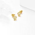 wholesale Gold Metal Round Ball Stud Earrings - Real Stones Gift for Her 6mm-0-2