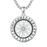 wholesale Viking Necklace For Men 925 Sterling Silver Viking Wolf/thors Hammer/vegvisir/tree Of Life/compass Pendant Norse Necklace Amulet Talisman Christmas Gifts For Him Her -style_name:C-Viking Amulet B