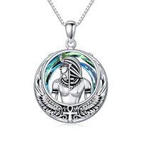 wholesale TOUPOP Egyptian Necklace Sterling Silver Egypt God Pendant With Blue Circle Crystal Jewelry Gifts For Women Men -style_name:Pharaoh