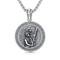 wholesale Saint Patron Necklace For Men Women 925 Sterling Silver St Medal Protection Necklace Catholic Religious Amulet Gifts For Christmas Birthday Father Son Brother Husband -style_name:B-Saint Christopher I