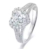 TOUPOP Sterling Silver 1ct Heart Moissanite Women's Engagement Wedding Ring-style_name:Heart Halo Engagement Ring,ring_size:6