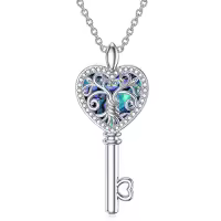 TOUPOP Sterling Silver Tree Of Life Key Necklace For Women-color_name:Abalone Shell Key Necklace