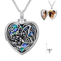 wholesale TOUPOP Heart Urn Locket Necklace For Ashes And Pictures 925 Sterling Silver Locket Cremation Jewelry With Abalone Shell Keepsake Memorial Gifts For Women（that Holds Pictures And Ashes） -style_name:Butterfly