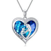 wholesale TOUPOP Mothers Day Gifts For Mom Mother Of 1 To 3 Daughter/son Necklace Sterling Silver Family Pendant Necklaces With Crystal Jewelry Birthday Gifts For Women -style_name:5-Mother of 1
