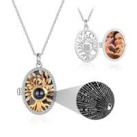 wholesale TOUPOP Custom Photo Necklace - Personalized Infinite/tree Of Life/sunflower/love Heart Picture Projection Pendant - Customized Portrait Jewelry - Anniversary Mothers Day Memorial Gifts -style_name:Tree of Life Locket Necklace