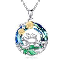 wholesale TOUPOP Sterling Silver Mama Bear 2-4 Cubs Family Jewelry For Women With Sunflower Gifts For Mother Daughter Birthday Mothers Day Gifts, 18+2 Chain -style_name:Mama Bear -4 Cubs