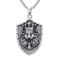 wholesale 925 Sterling Silver Lion/owl/eagle/wolf Necklace Pendant For Men Jewelry Christmas Gifts For Men -style_name:C001-Lion 1.10 inch