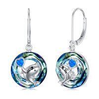 wholesale Crystal Dangle Earrings Christmas Gifts Turtle Earrings For Women Sterling Silver -style_name:Shark