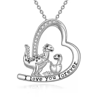TOUPOP Sterling Silver Crystal Dinosaur Necklace Christmas Gift For Women-style_name:Dinosaur Necklace