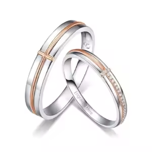 J Moissanite Wedding Ring Set
