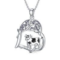 wholesale TOUPOP Necklace For Women S925 Sterling Silver Pendant Necklaces Jewelry Gifts For Women Her Wife Mom Daughter Birthday Anniversary Christmas Gifts -style_name:Cow Heart Necklace