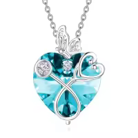 TOUPOP Sterling Silver Crystal Butterfly Stethoscope Necklace Nurse Gift-style_name:12-December