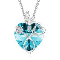 wholesale TOUPOP Christmas Gifts For Nurse Stethoscope Necklace With Butterfly 925 Sterling Silver Heart Crystal Nursing Themed Birthstone Jewelry Birthday Gifts For Women Doctor Medical Student -style_name:12-December