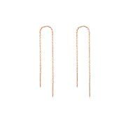 wholesale 925 Sterling Silver Long Chain Earrings-Pink 2.0 Inches