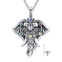wholesale Elephant Necklaces For Women 925 Sterling Silver Chakra Necklace Pendant Elephant Jewelry Christmas Gifts For Women -style_name:3-Elephant Urn Necklace