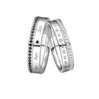 wholesale TOUPOP Personalized Engraved Moissanite Wedding Ring Set For Him And Her Sterling Silver/10k/14k/18k Anniversary Valentine's Day Gifts -style_name:A Moissanite Wedding Ring Set