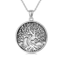 TOUPOP Sterling Silver Tree Of Life Pendant Necklace For Women Men Gifts-style_name:Tree of Life-3