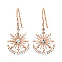wholesale TOUPOP Trendy Dangle Earrings For Women 925 Sterling Silver Stud Earrings For Girls Crystal Jewelry Birthday Christmas Gifts For Mom Daughter Friend -color_name:Moon and Star-White