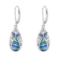 wholesale TOUPOP Filigree Abalone Shell Teardrop Earrings For Women 925 Sterling Silver Leverback Dangle Drop Earrings For Her Anniversary Chrsitmas Birthday Gifts -style_name:Butterfly