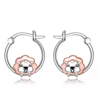 TOUPOP Sterling Silver Duck Huggies Hoop Earrings Cute Duck Jewelry Gifts-style_name:Lion